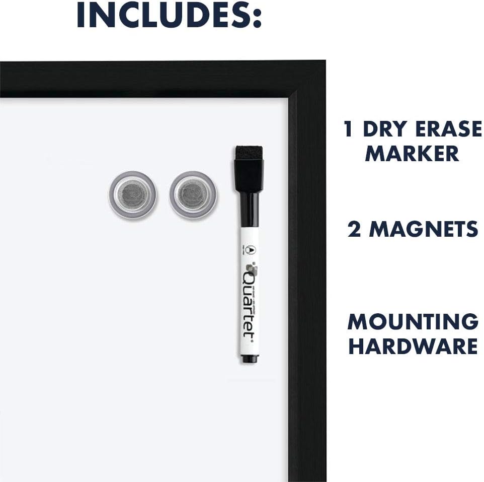 Quartet Magnetic Whiteboard, 17 x 23 inches White Board, Dry Erase Board, Black Frame (MWDW1723M-BK): Office Products