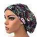 DK Scrub Hats Womens Surgical Bouffant Ponytail Hat Medical Doctor Nurse Cap Chemo Black Butterflies