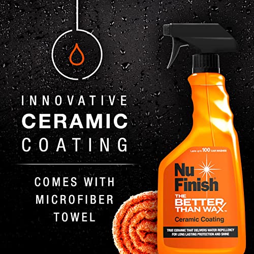 Nu Finish Better Than Wax Ceramic Coating + Microfiber Towel, Ceramic Car Coating with