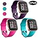 GEAK Sports Bands for Fitbit Versa/Fitbit Versa 2/Fitbit Versa Lite,Soft Waterproof Wristbands Accessories Compatible Fitbit Versa Smartwatch for Women Men,3 Pack,Small Teal/Plum/Rose primary
