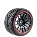 4PCS RC Racing Rubber Tires,Fit HSP HPI 9068-6081 1/10 Car On Road Wheel Rim