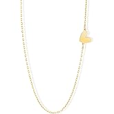 Gelin Side Heart Necklace 10K Solid Gold