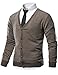HARRISON83 Mens Slim Fit V-Neck Button Up Cardigan Sweater
