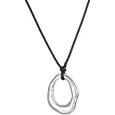 Chunky Gold Irregular Pendant Necklace Y2k Boho Statement Circle Round Heart Hollow Metal Leather Rope Necklace for Women Men Minimalist Summer Holiday Christmas Party Birthday Jewelry Accessories