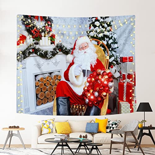 DIOVMA Christmas Tapestry Christmas Backdrop Background Wall Covering Tapestries for Party Livingroom Bedroom Dorm Home Decor (51.9*59.1 Inches)