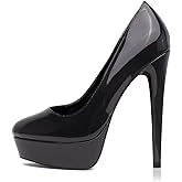 Elisabet Tang Women's Platform High Heels Pumps Shoes Peep Toe 5.5 inch Stilettos Slip On for Dress Wedding Party Prom