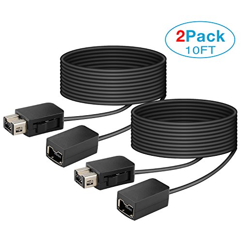 Extension Cable for Nintendo SNES Classic Edition Controller Best Controller Extension Cords Extender 10ft Length 2 Pack (Black)