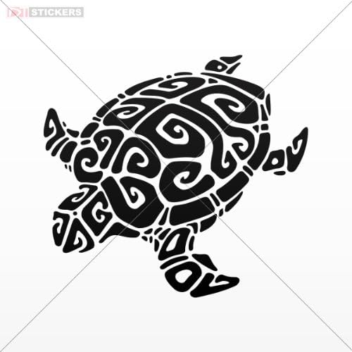 Decals Sticker Turtles Design Red (8 X 7.3 Inch) X9c75 Size: 5 X 4.6 Inches Black