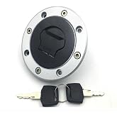 Motorcycle Locking Gas Cap for Suzuki GSXR600 GSXR750 GSXR1000 TL1000S TL1000R GSX400 GSX600 GS500 GS600F GSX600F SV650/SV650S GSF1200/Bandit 1200 400 600 with 2 Keys,Replacement Fuel Tank Lid Cover