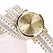 Jianan New Women Crystal Rivet Bracelet Quartz Braided Winding Wrap Wrist Watch