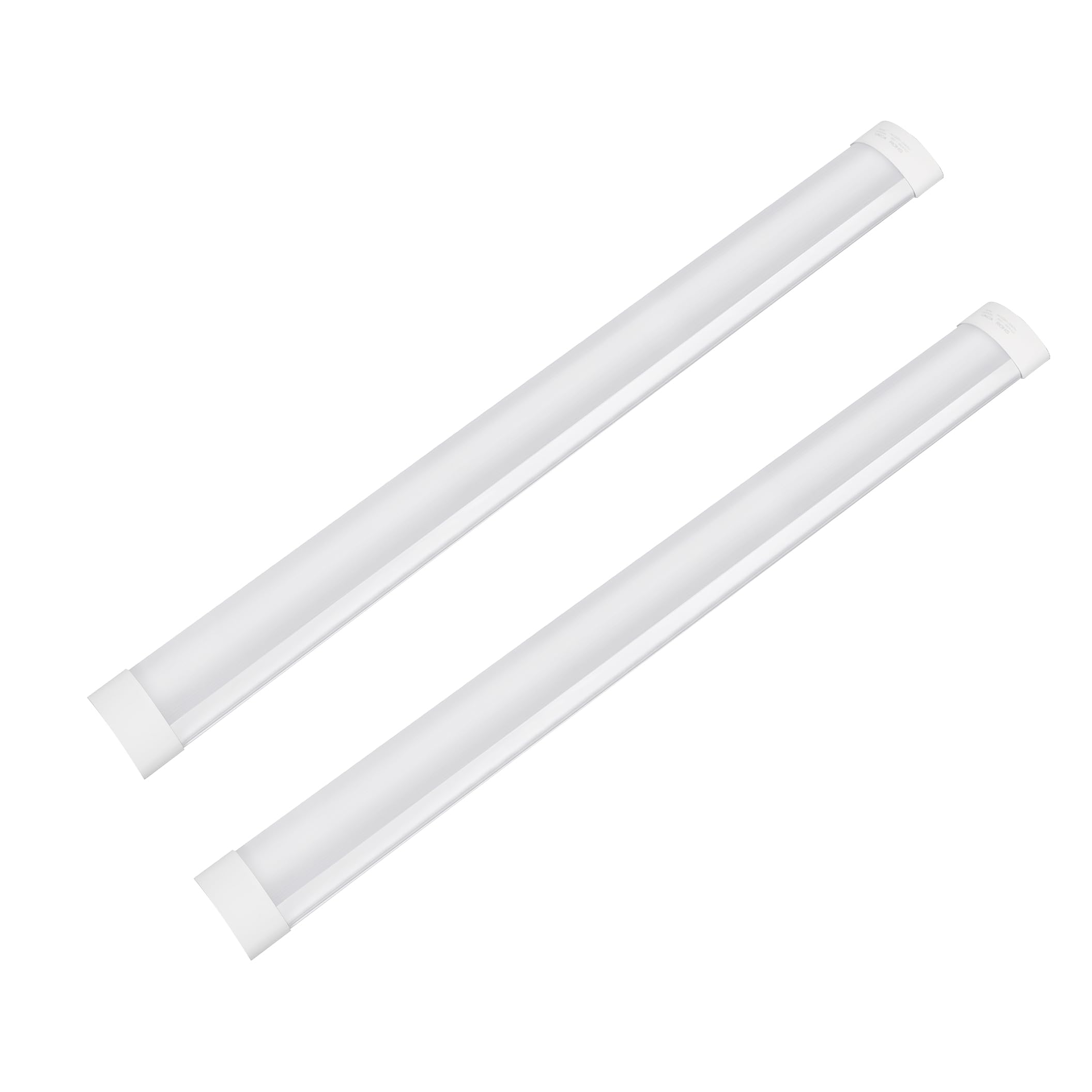 T&K TO-KING 2-Pack 4FT LED Batten Light,PC Body,40W 4000LM 6500K,Low Profile Wall/Ceiling Surface Mounted Fitting for Shop/Office/Garage/Warehouse/Kitchen/Living Room