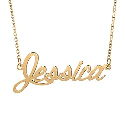 Aoloshow Jessica Initial Pendant Necklace Stainless
