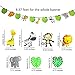 Jiahai 34pcs Jungle Animals Leaves Happy Birthday Banner Decoration Set for Woodland Garland Forest Theme Birthday Festival Party
