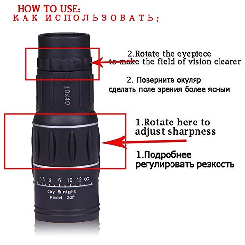 New Monocular Telescope 10X40 66M/1000M Travel Concert Outdoor HD Monocular Telescope Tourism Scope Binoculars