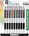 Zebra 25509 Z-Grip Plus Ballpoint Retractable Pens, 1mm Point, Low Viscosity Ink, Non-slip Latex-free Z-grip, Assorted Colors, Pack of 9