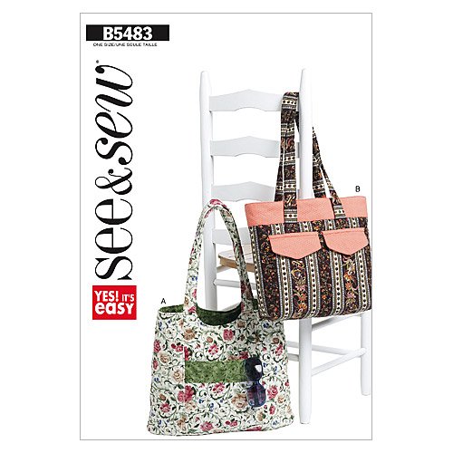 BUTTERICK PATTERNS B5483 Totes, One Size Only