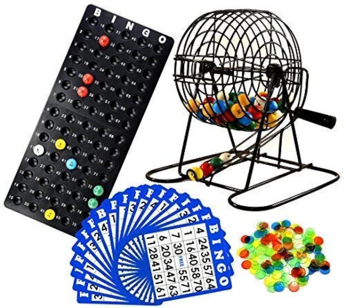 Regal Games Deluxe Bingo Cage Game Set 8 Inch Metal Cage with Plastic