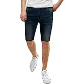 ETHANOL Men's Super Comfy Stretch Flex Slim Fit Denim Twill 11 inch Shorts