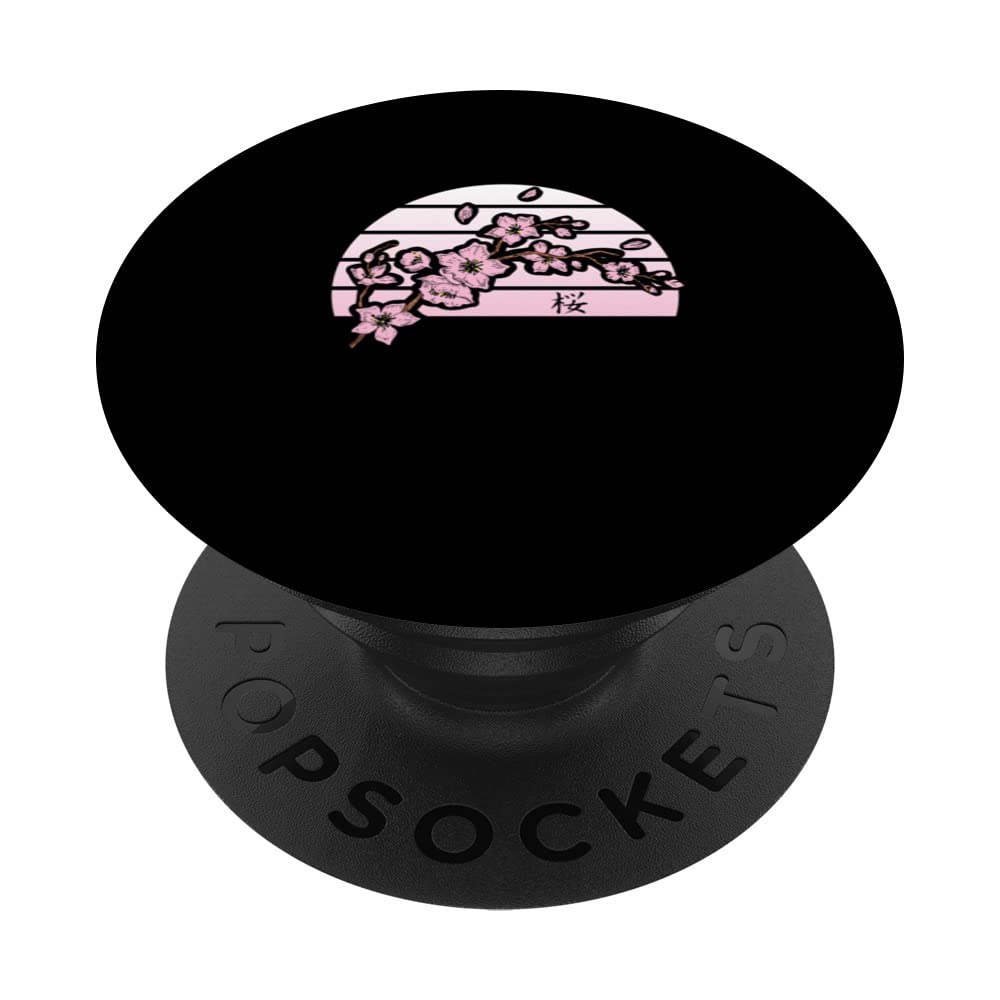 Sakura Flowers Spring Cherry Blossoms Japanese Kanji Print PopSockets Swappable PopGrip