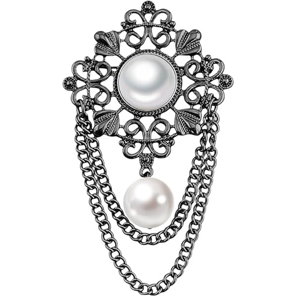 Broche Bucherer Vintage En Forme De Bouquet Avec Perles - Broche Fleur Perles Dorée