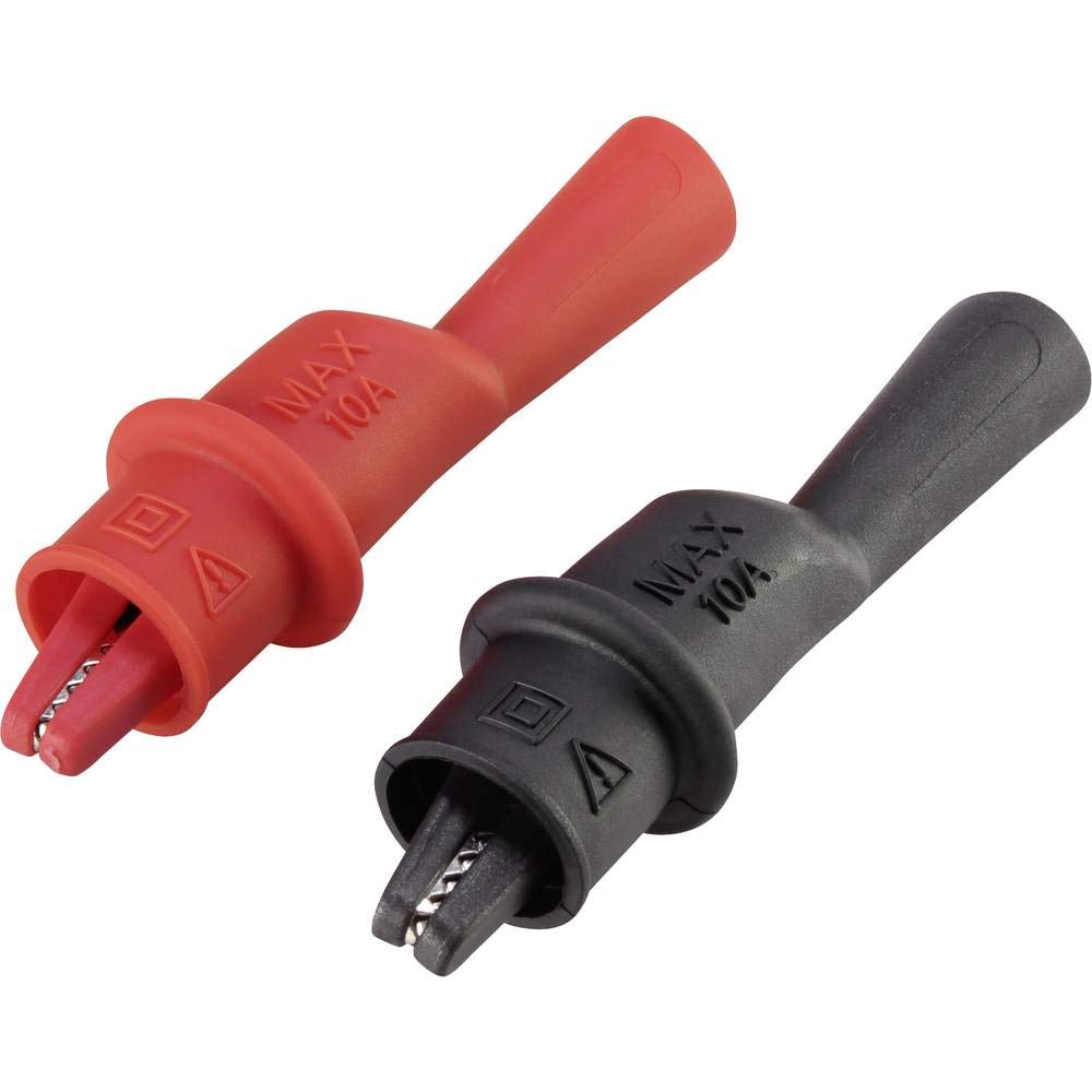 VOLTCRAFT MSK-104 Alligator Clip Plug 4mm CAT III 1000V CAT IV 600V Black Red