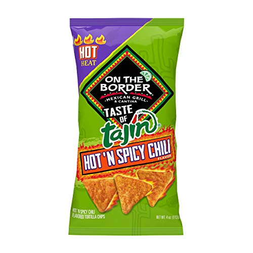 On The Border Taste of Tajín Tortilla Chips, Clasico & Hot 'N Spicy, 4 Ounce (Pack of 6)