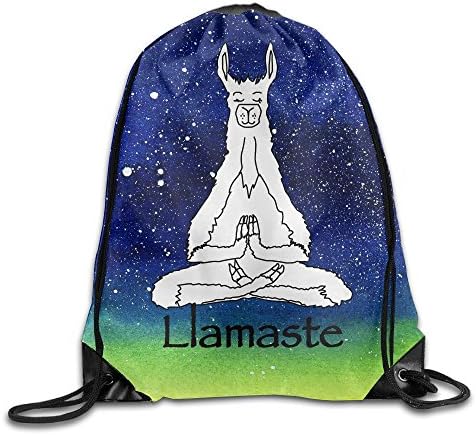 MissMr Funny Llamaste Yoga Llama Belt Sports Backpack,Fashion Trend, Polyester Sports Bag,Net Red Part,Men's Handbag,Ladies,Teenager,Adult,Outdoor Work,Office,Lunch Box