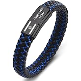 ZKXXJ Personalized I Stand with Israel Bracelet,Custom Israel Flag Bracelet Stainless Steel Braided Leather Israel Cuff Bracelet Bangle Israeli Flags Decal Support Israel Jewelry Gift for Men