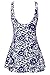 MiYang Women's Bowknot Printing Skirt Spa Swimsuit Padded Bathing Swimwear, Sapphire Blue(one piece), Medium(US Size 6-8)