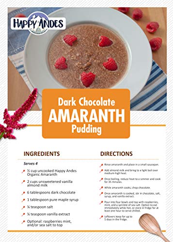 Happy Andes Amaranth 3 Lbs - Non Gluten, Whole Grain Rice Substitute - Ready to Cook Food for Oats & Seeds Recipes - Healthy Meal with Vitamins & Protein - Best Value Grocery Bag