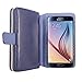 S6 Case, Galaxy S6 Case, Cellularvilla Galaxy S6 [Wallet Bag] Case, Pu Leather Flip [7 Card Slots] [Purse] Case, [Zipper Wallet] [Magnetic Detachable] Back Cover for Samsung Galaxy S6 (Midnight Blue)