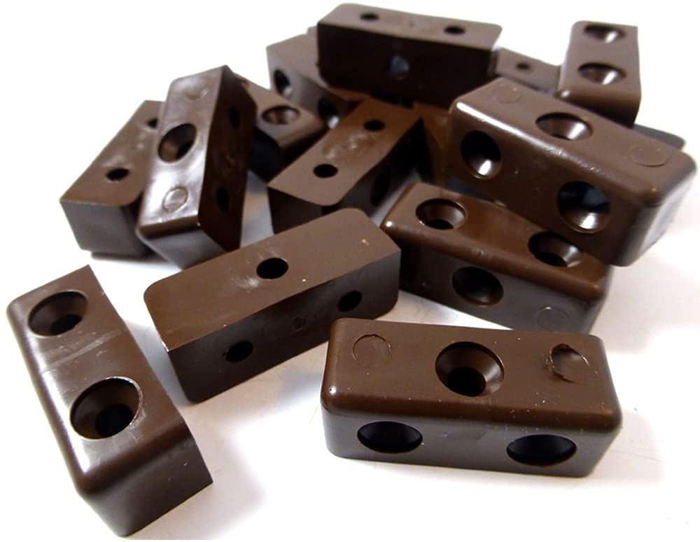 Merriway BH07400 (100 Pcs) Modesty Blocks Wood and Furniture Jointing Connectors, Brown - Pack of 100 Pieces