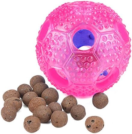 Love Pet Home Interactive Dog Toy - IQ Treat Ball Food Dispensing Toys for Small Medium Large Dogs Durable Chew Ball - Nontoxic Rubber and Bouncy Dog Ball - Cleans Teeth