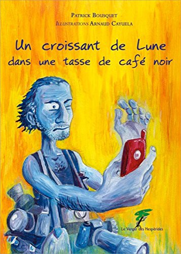 Un  croissant de lune dans un bol de café noir