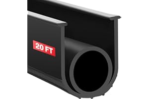 NATGAI 20FT Garage Door Seal Bottom Rubber, EPDM Weatherproof Strip, Universal U+O Ring Threshold Buffering Sealing Rubber, P