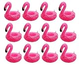 12 Pack Inflatable Flamingo Pool Float Drink Holder Pool Floats Toy for Flamingo Party Supplies, Kids Bath Toys