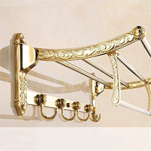 Carved Amber Gold-plated Towel Rack Towel Rack Towel Bar Double Rod Bathroom Rack Bathroom Hardware Pendant (7 Colors Available) ( Color : D )