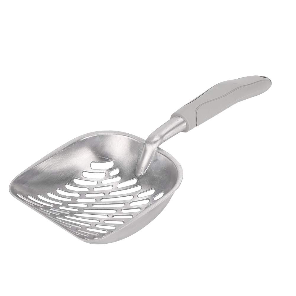 HERCHR Cat Litter Scoop, Metal Pet Litter Scoop Large Pet Kitty Dog Pooper Scooper with Long Handle for Most Kind of Cat Litter