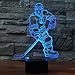 3D Optical Illusion LED Desk Lamp , 7 Color changing with USB Cable Touch Button Night Light - Best Gift for Kids/ Friends/ Birthdays/ Home Bedroom Decor Lighting (player)