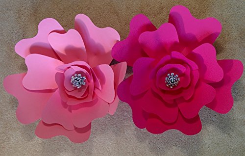 Jumbo Paper Flower Malva Neglecta 18 inch Diameter, Big Bloom Petal, in Multiple Colors, Pre-Assembled