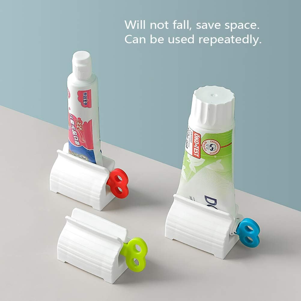 Toothpaste Squeezer,6 Rolling Tube Toothpaste Dispenser for Toothpaste Seat Holder Creams Ointment and Pastes Holder Multi Purpose Red Blue Green - Image 3