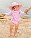 RuffleButts Pink Polka Long Sleeve One Piece Rash Guard - 3-6m