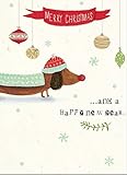 Sausage Dog - 4.5 x 6.25 Sparkle & Frost Christmas Card Box