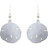 Sand Dollar Earrings by d'ears Non-Tarnish Sterling Silver French Hook Ear Wire, made in the U.S.A,