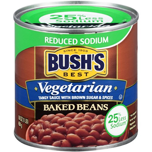 Bush's Best Reduced Sodium Vegetarian Baked Beans, Canned Beans, Baked