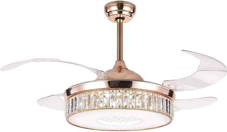 Tiptonlight Retractable Ceiling Fan 42 Inch With Remote Control