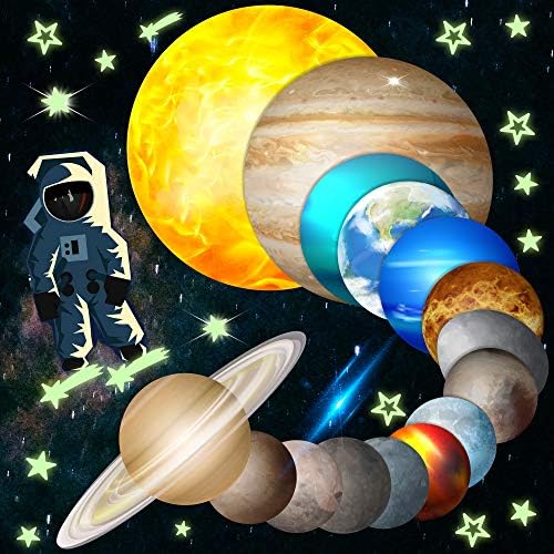 HORIECHALY Glow in The Dark Stars and Bright Solar System Wall