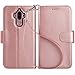 Mate 9 Case,Arae Huawei Mate 9 wallet Case with Kickstand and Flip cover (rosegold)
