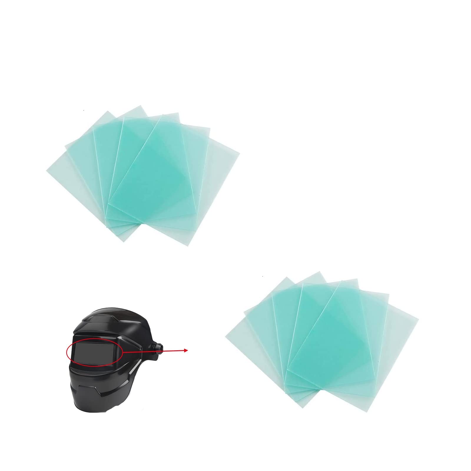 Vokowin 10pcs Welding Protective Lens Replacement 4.5 X 5.25 Inch (114 Mm X 133 Mm) Welding Helmet Lens Transparent Protective Plate Spare Replacement Lens Transparent Cover Lens Cover (K97-10)