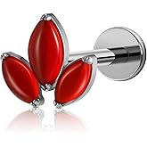 FINE4U ASTM F136 Titanium Piercing Jewelry Gold for Conch, Tragus, Helix 16G 6mm 8mm - Hypoallergenic Cartilage Earring, Internally Threaded Flat Back Stud